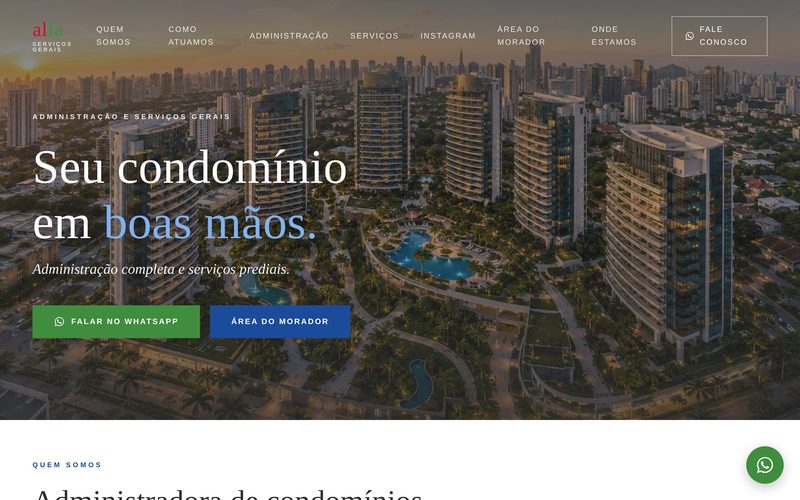 Print do site Alfa Serviços Gerais