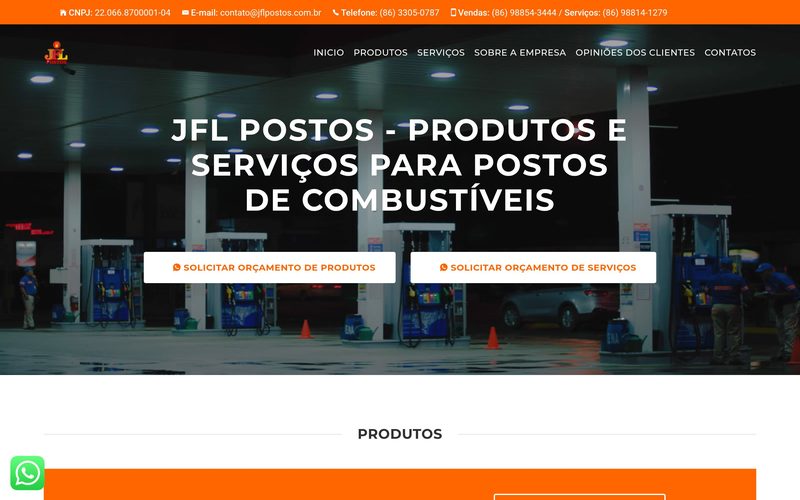 Print do site JFL Postos